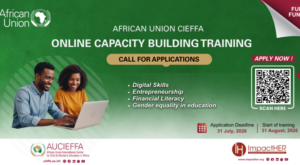 Jeunes Africaines suivant une formation AU CIEFFA ImpactHER sur les compétences numériques et l'entrepreneuriat.
